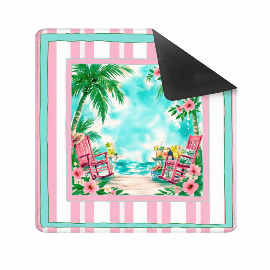 Mahjong Mat | Southern Charm Pink & Aqua