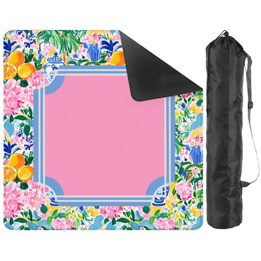 Mahjong Mat | Pastel Floral Chinoiserie 33 x 33