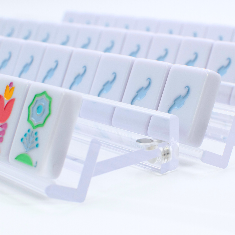 Acrylic Mahjong Racks with Magnetic Pushers | Clear