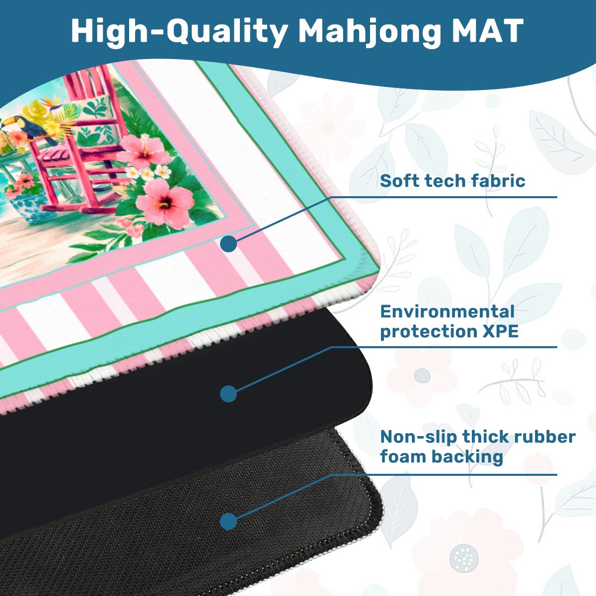 Mahjong Mat | Southern Charm Pink & Aqua
