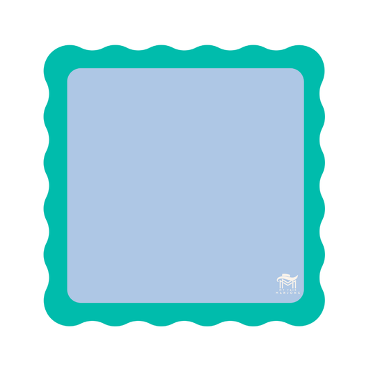 MAHJONG MAT  |  Color Wave  |  31" x 31": Blue Center- Green Scallop