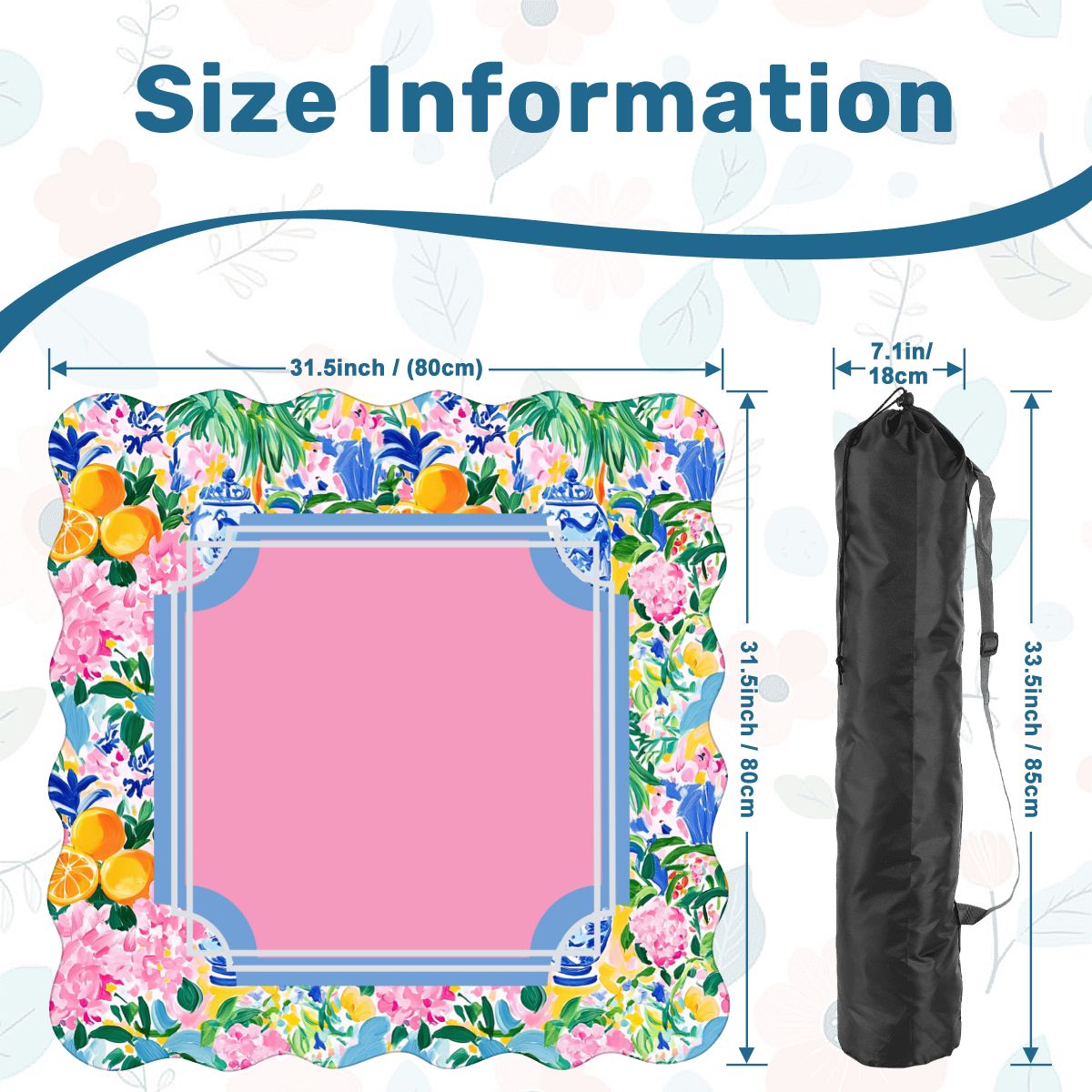 Scalloped Mahjong Mat | Pastel Floral Chinoiserie