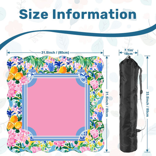 Scalloped Mahjong Mat | Pastel Floral Chinoiserie