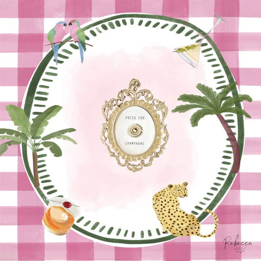 Mahjong Mat | Pink Gingham