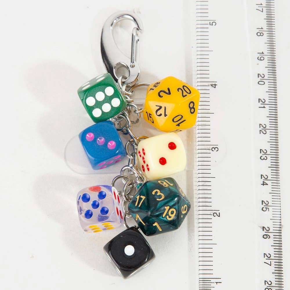 Mixed Seven Dice Chain Bag Charm: MUR