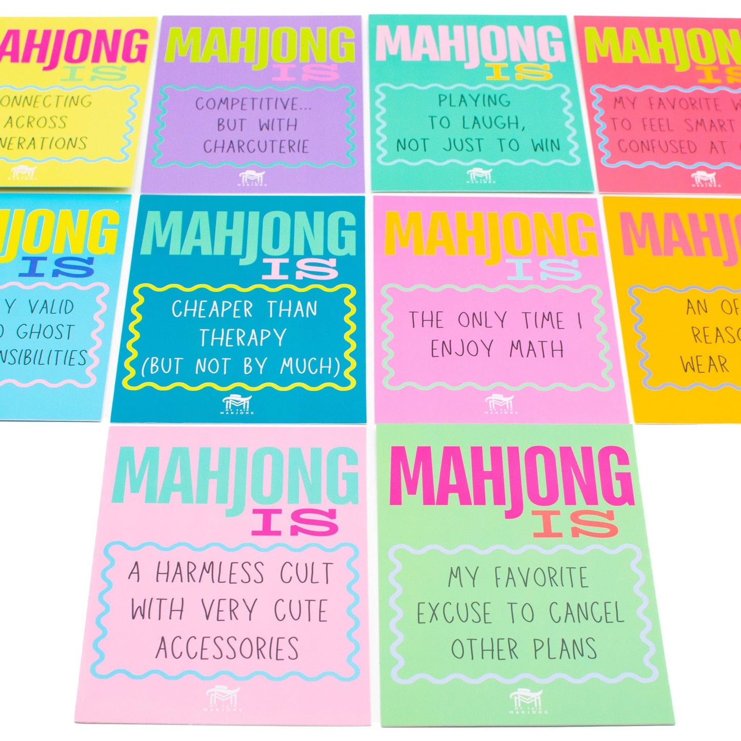 MAHJONG SHUFFLE CARD  |  Mahjong Is Series  |  Sized to Store with League Cards: Blue- Cheaper than Therapy