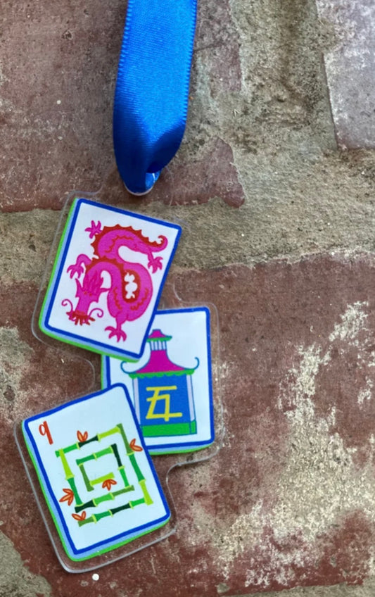 Triple Mahjong Tile | Acrylic Ornament