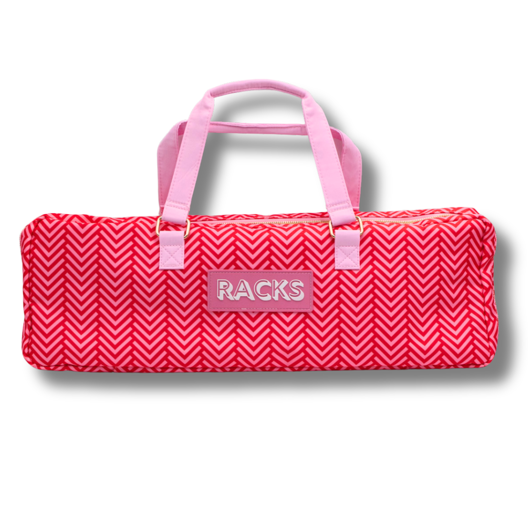 Mahjong Rack Bag  |  Stripes- Pink & Red Rack Bag