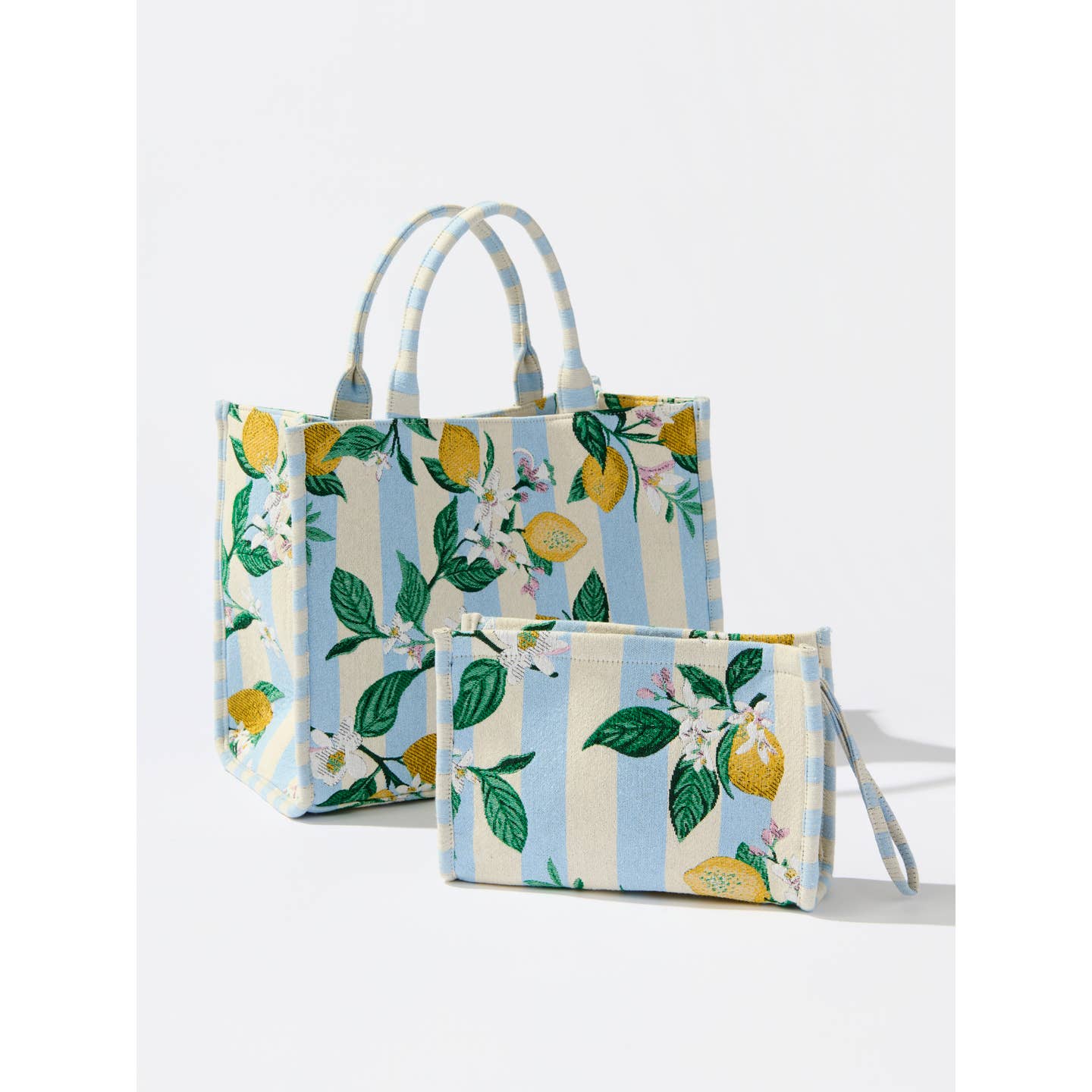 Tote Bag | Lemon Stripe Jacquard Blue