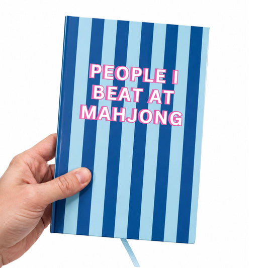 Mahjong Gift Journal | People I Beat at Mahjong | Blue
