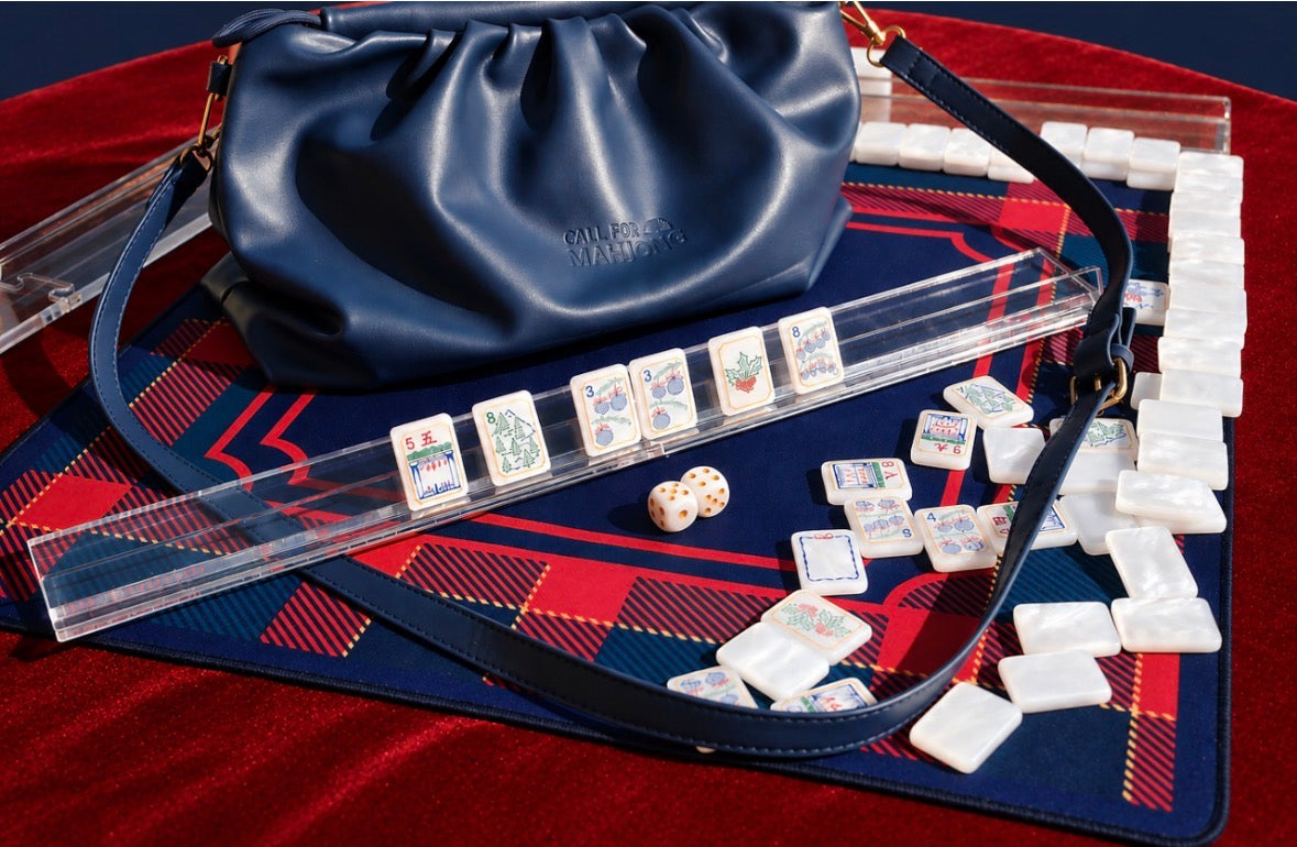 Mahjong Christmas Travel Set | Includes Tiles, Mat, Racks & Rack Bag, and Carrying Case | PREORDER