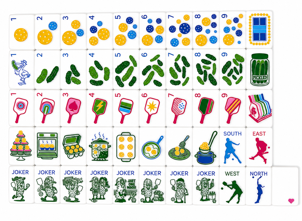 Mahjong Tile Set | Pickleball Edition