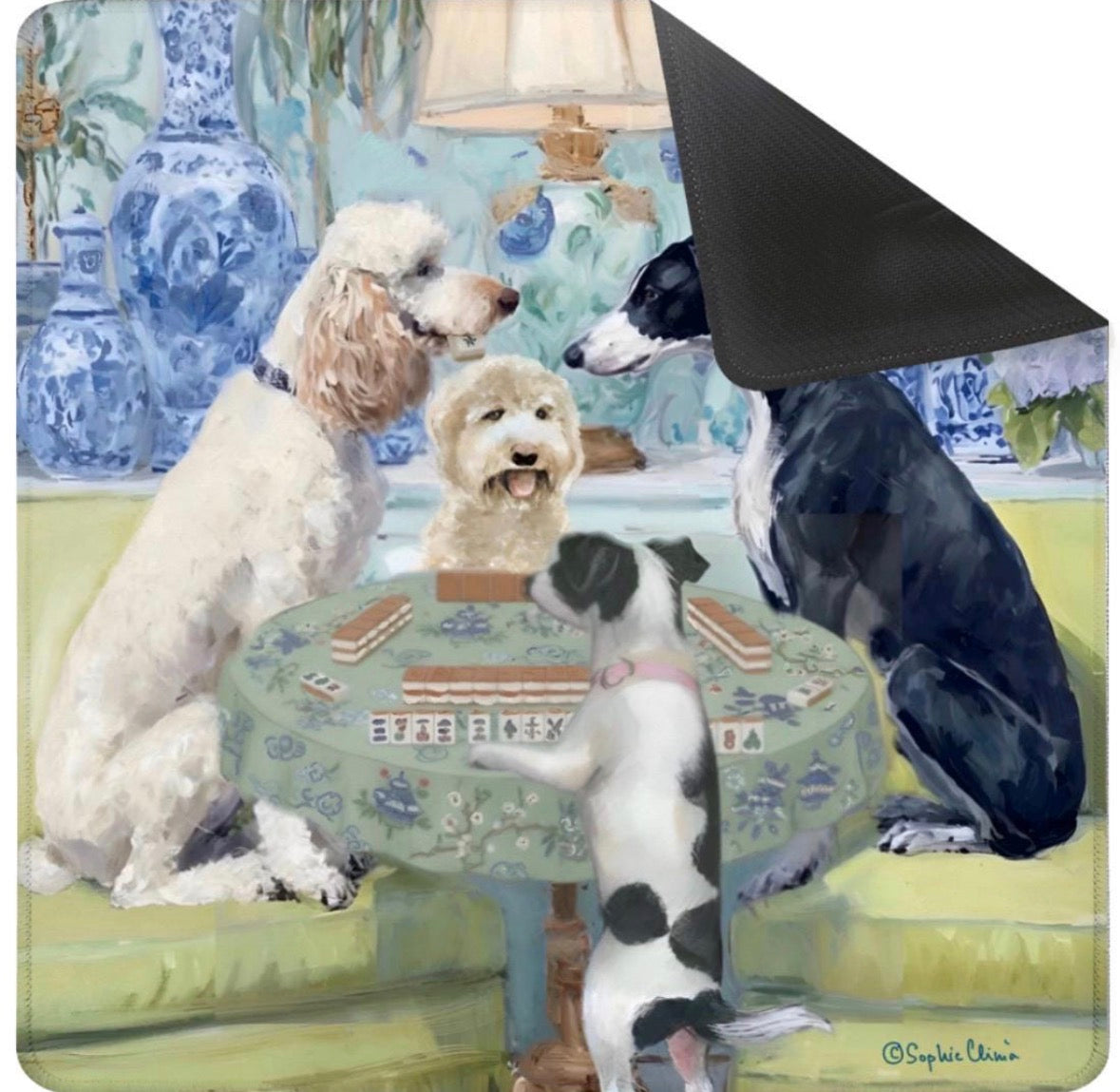 Mahjong Mat| Dogs Playing Mahjong