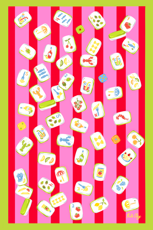 Mahjong Tea Towel |  Ciao Double Sided