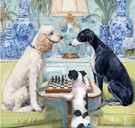 Mahjong Mat | Dogs Playing Mahjong