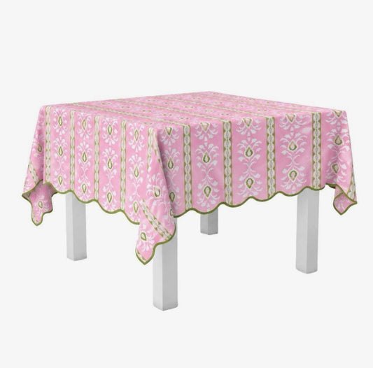 Tablecloth | Rosemary Stripe Pink Square