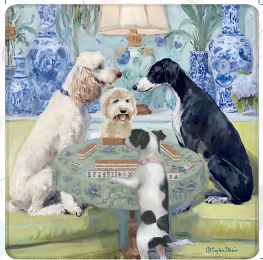 Mahjong Mat | Dogs Playing Mahjong