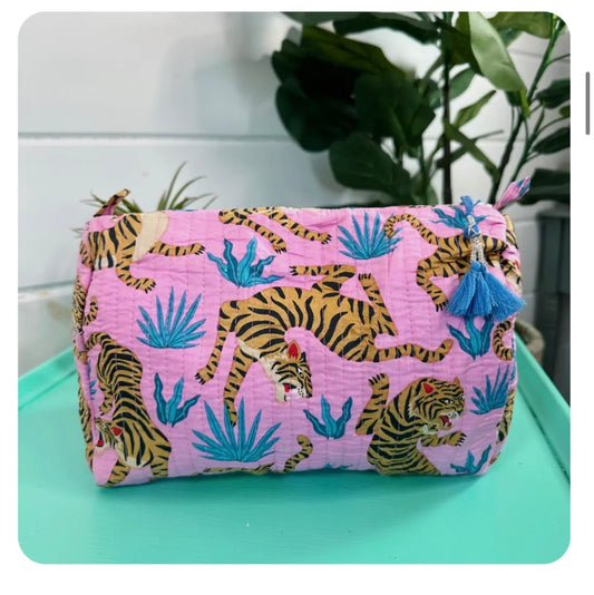 Mahjong Tile Pouch | Tiger Print Quilted | Folklore Couture