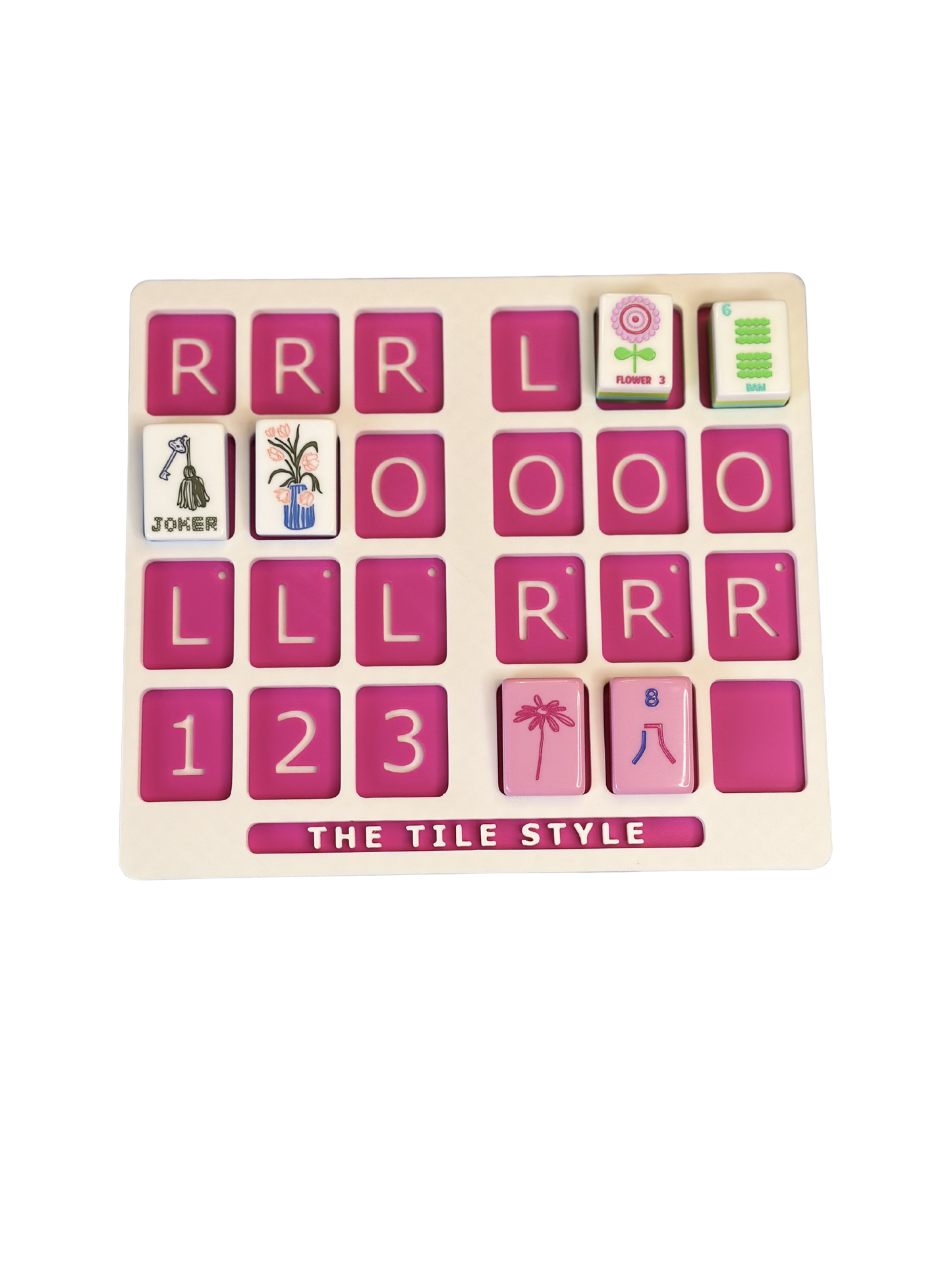 Solo Mahjong Practice Board | White with Pink