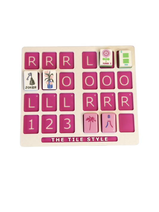 Solo Mahjong Practice Board | White with Pink