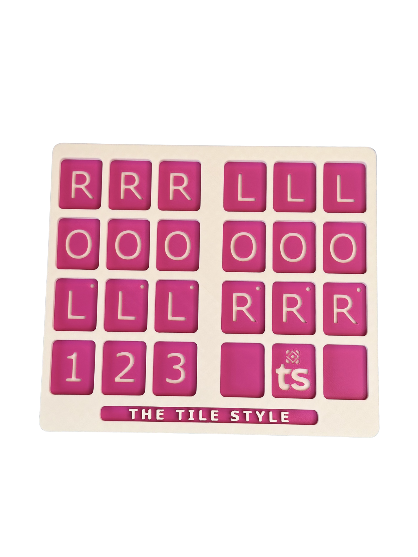 Solo Mahjong Practice Board | White with Pink