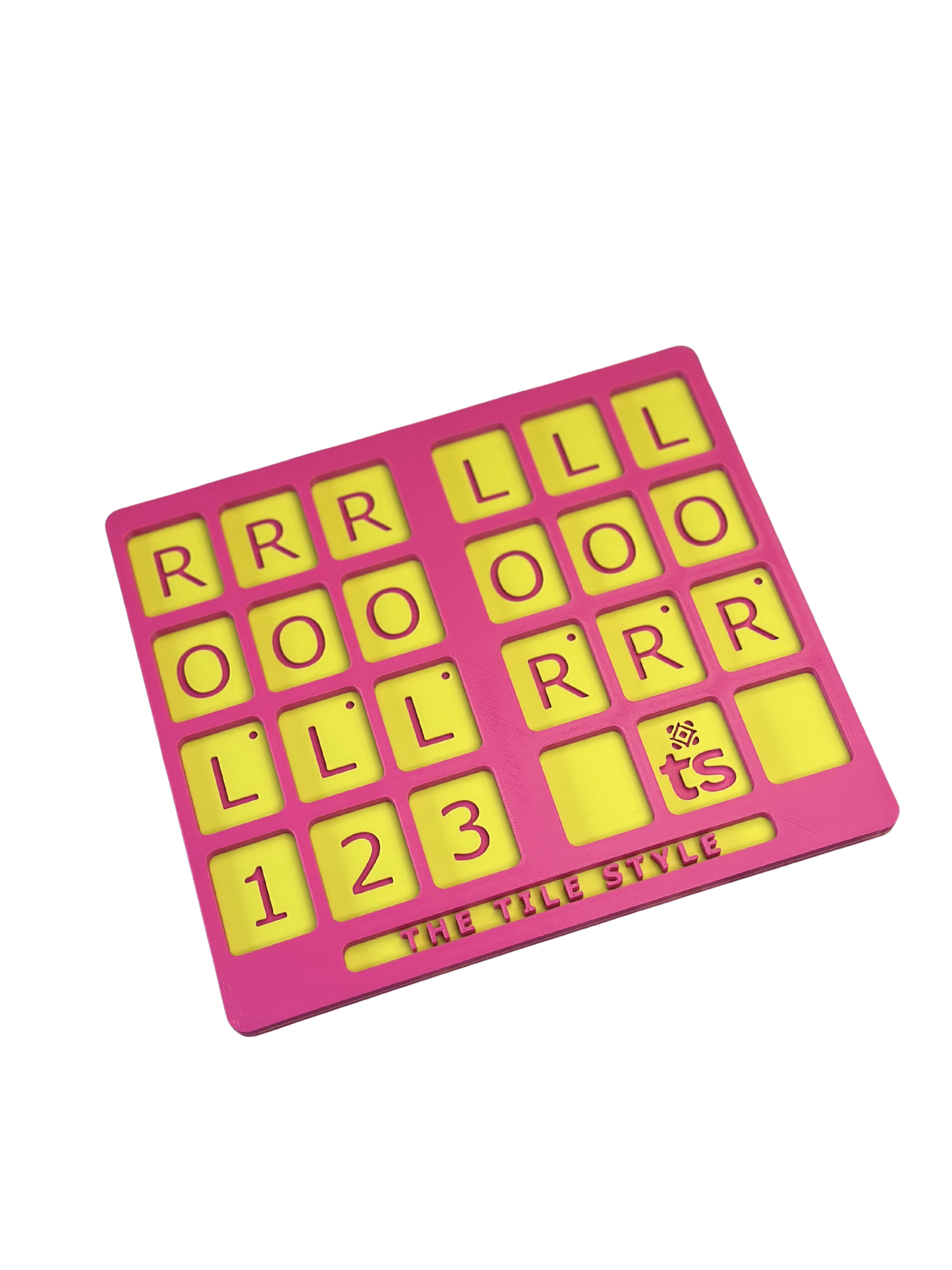 Solo Mahjong Practice Board | Pink with Chartreuse