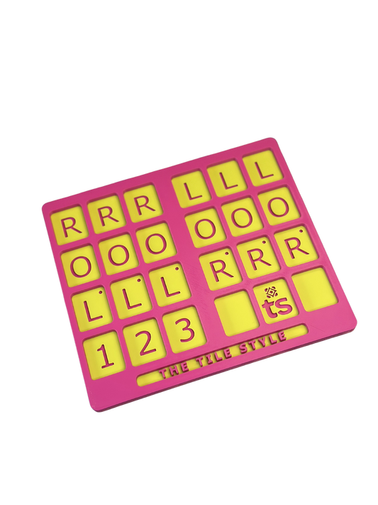 Solo Mahjong Practice Board | Pink with Chartreuse