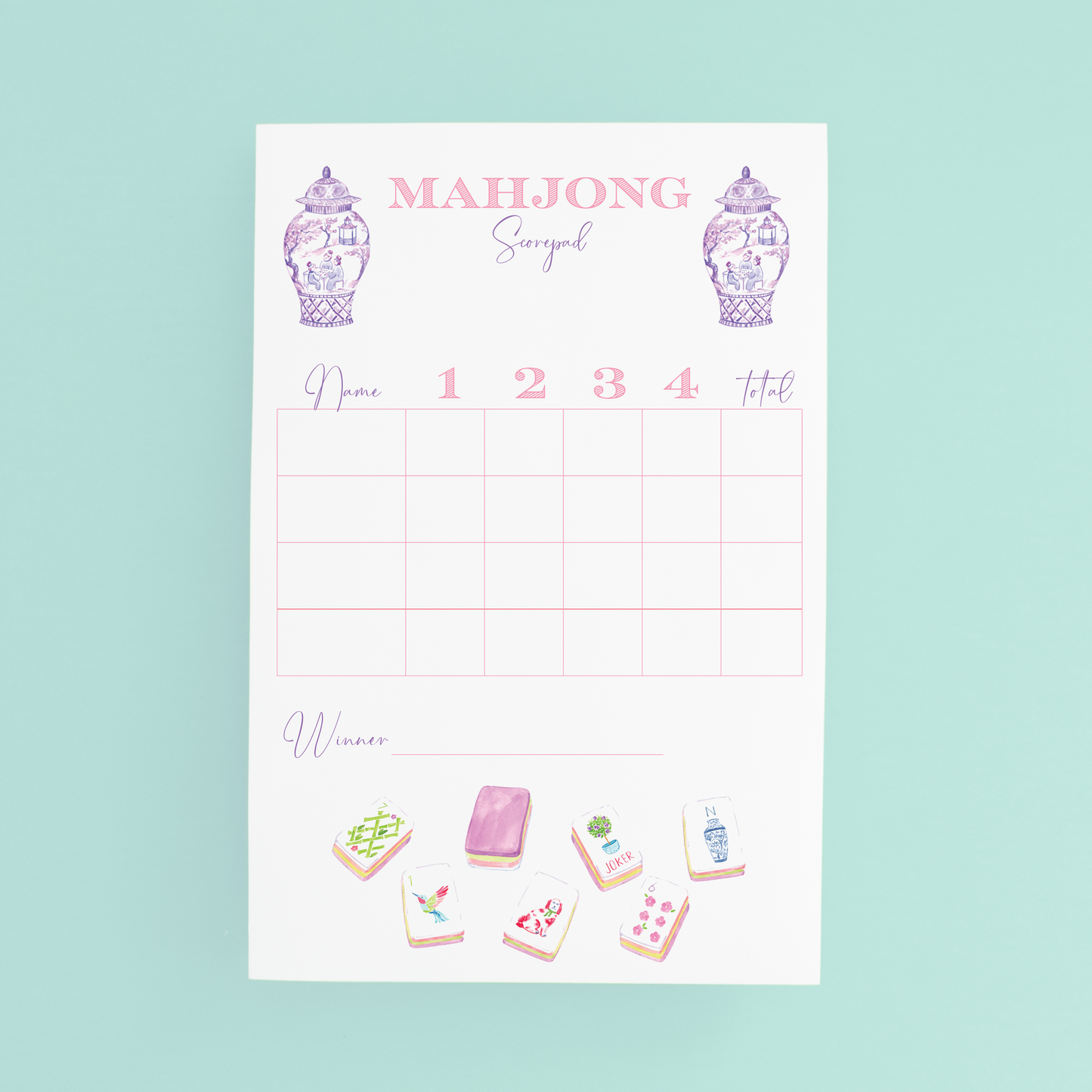 Taylor Tiles Mahjong Scorepad