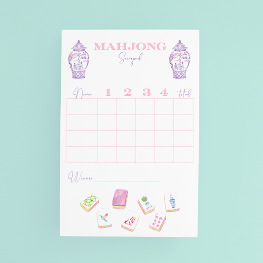 Taylor Tiles Mahjong Scorepad