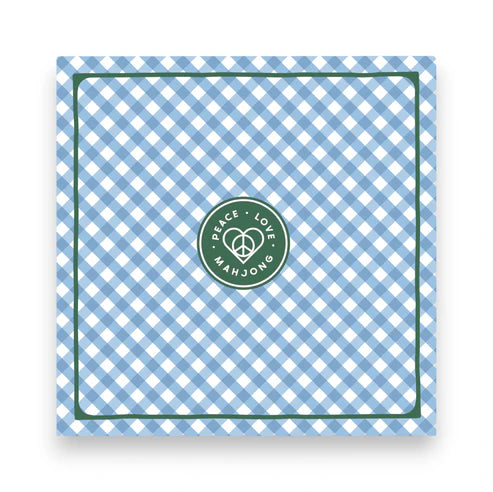 Mahjong Mat | Gingham | Blue Bird