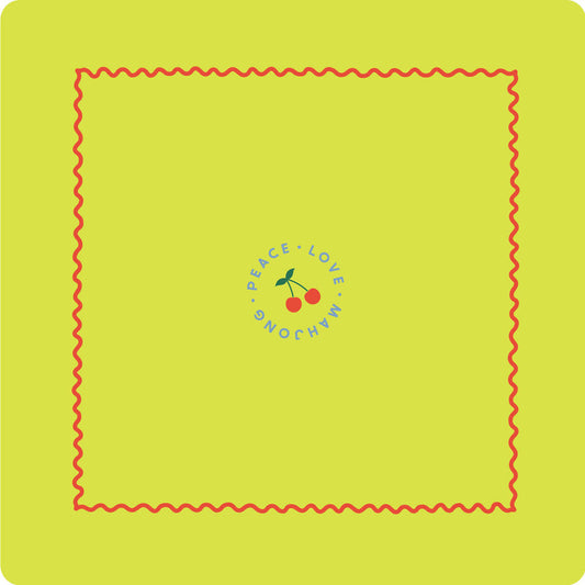 Mahjong Mat | Chartreuse with Cherries