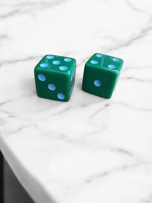 Mahjong Dice Set | Dark Green & Light Blue