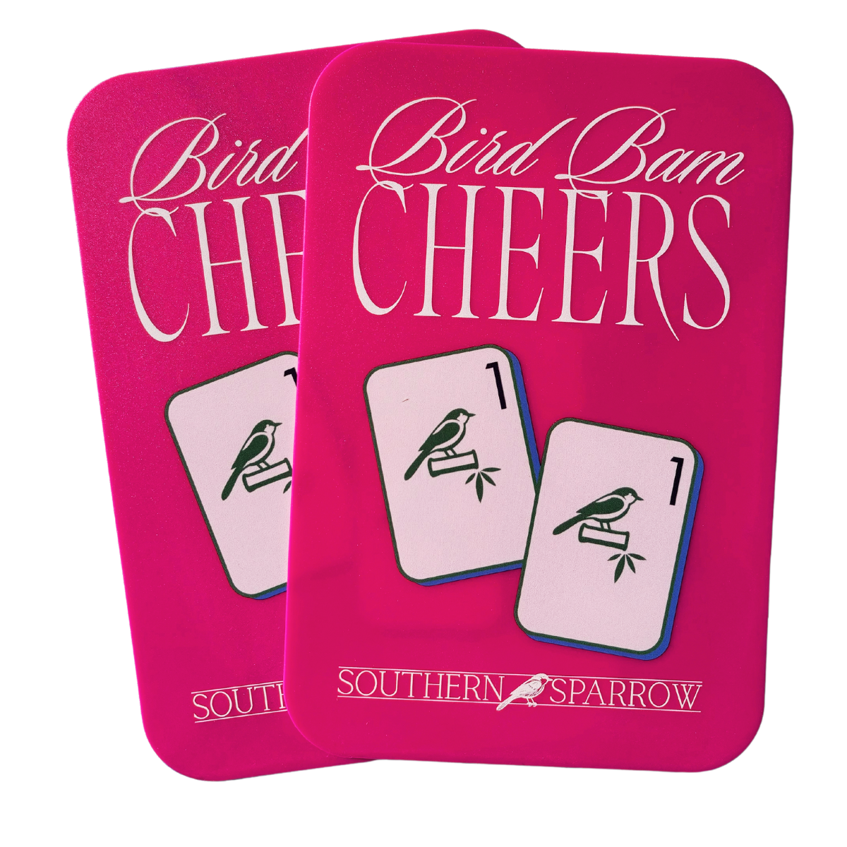 Mahjong Tile Shufflers | Bird Bam Cheers Pink
