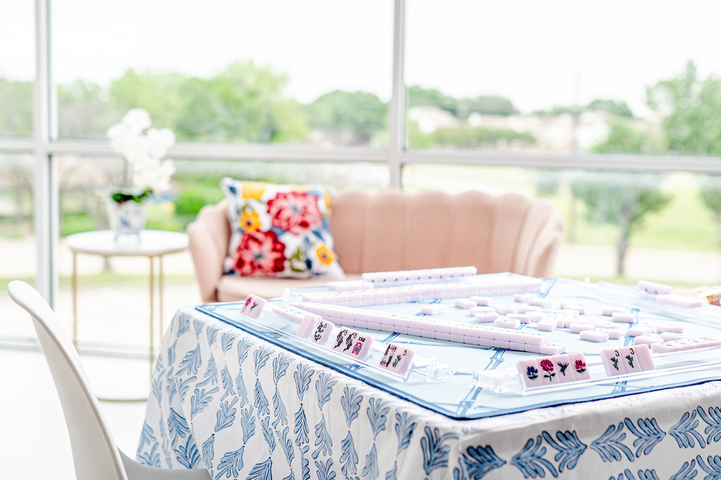 Mahjong Tile Set | Chinoiserie Polished Pink
