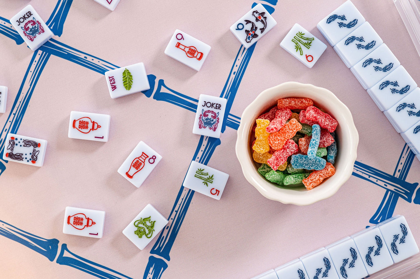 Mahjong Tile Set | Chinoiserie Breezy Blue