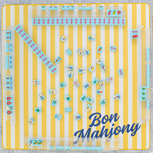 Mahjong Mat | Cabana Stripe Yellow