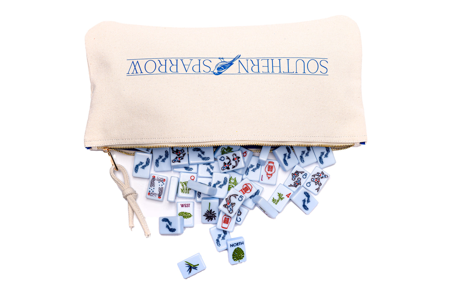 Mahjong Tile Set | Chinoiserie Breezy Blue