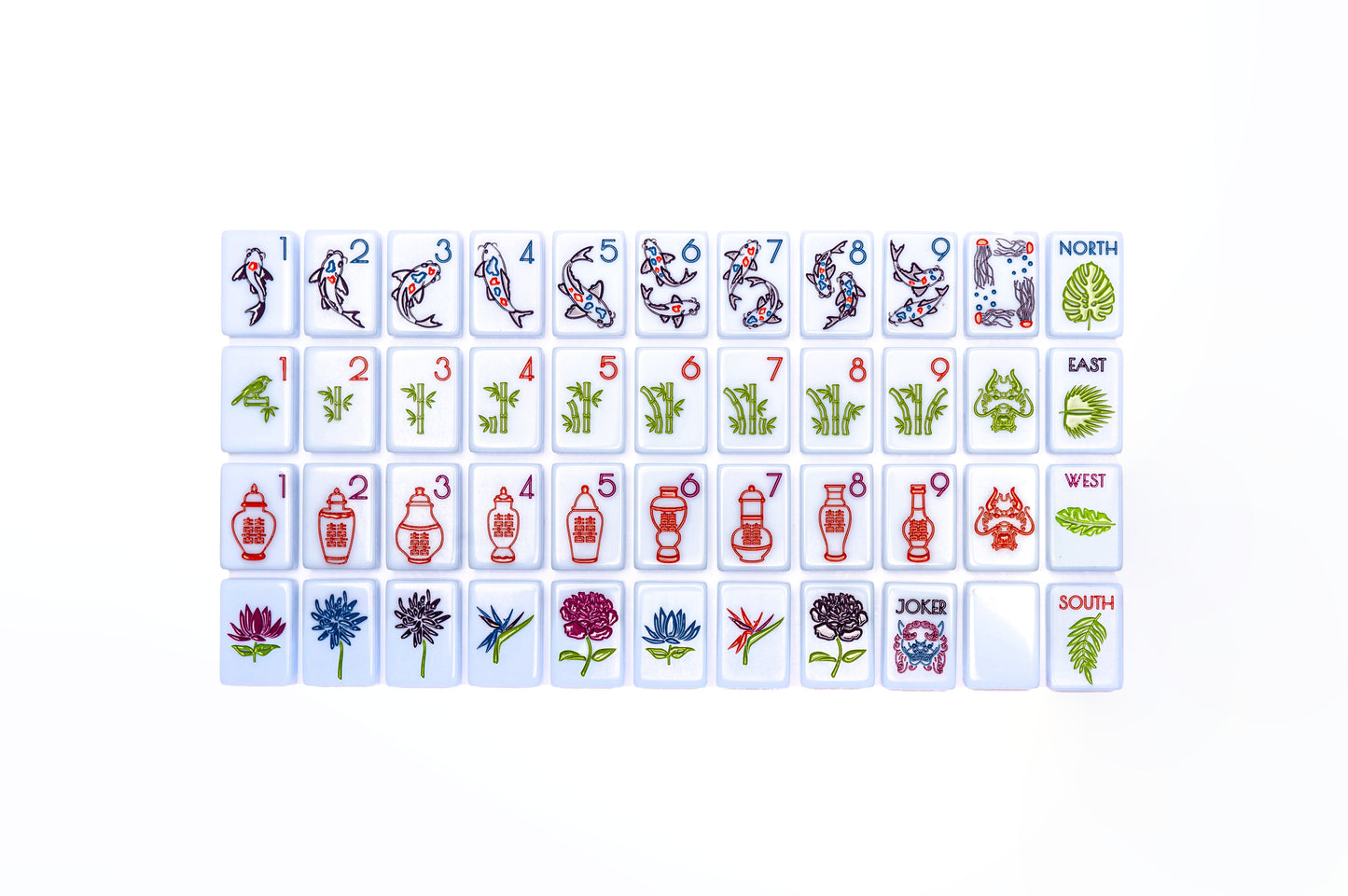 Mahjong Tile Set | Chinoiserie Breezy Blue