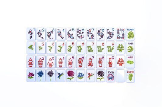 Mahjong Tile Set | Chinoiserie Breezy Blue