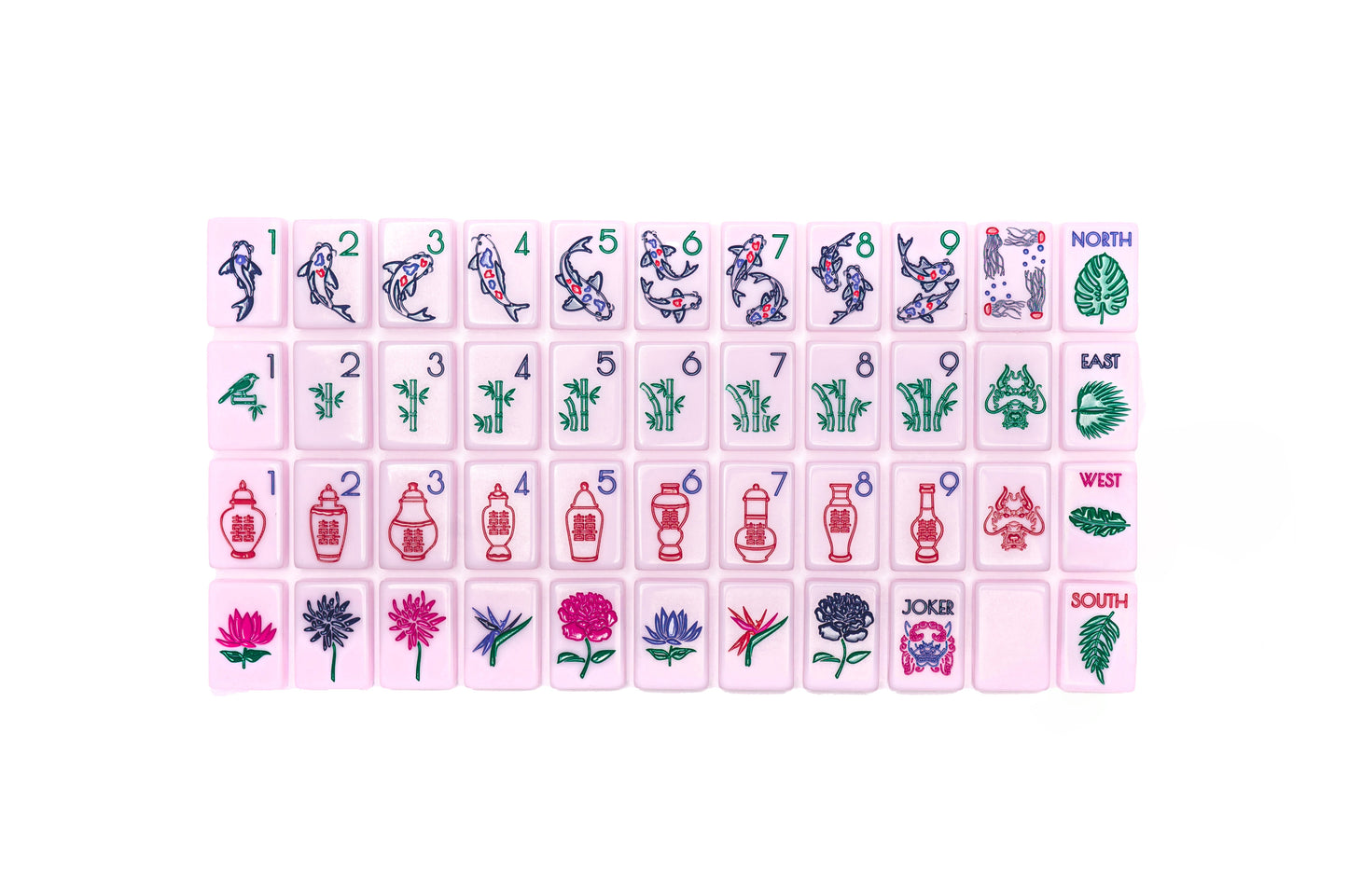 Mahjong Tile Set | Chinoiserie Polished Pink