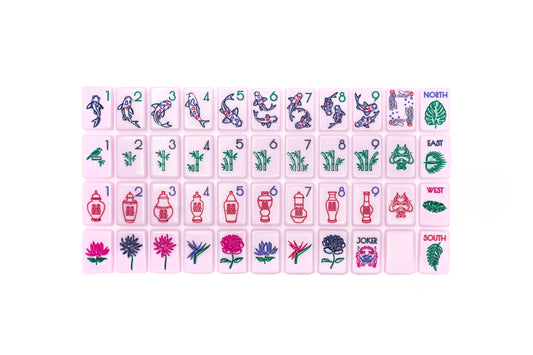 Mahjong Tile Set | Chinoiserie Polished Pink