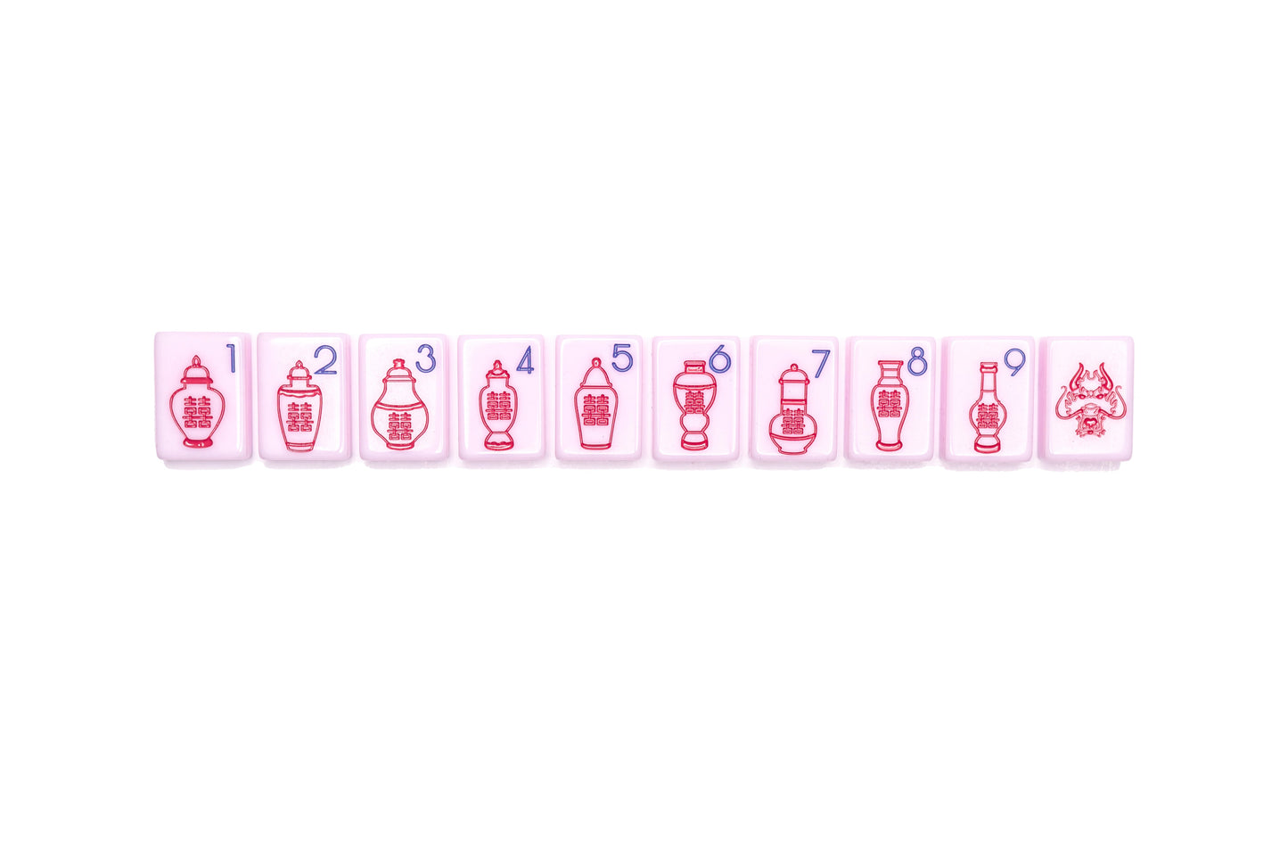Mahjong Tile Set | Chinoiserie Polished Pink