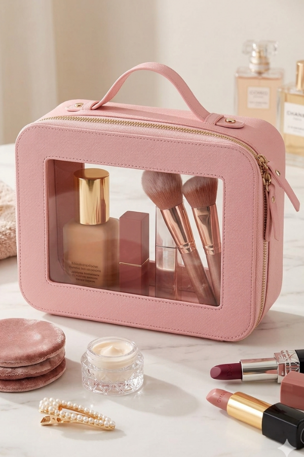 Posie Pink Clear Travel Bag