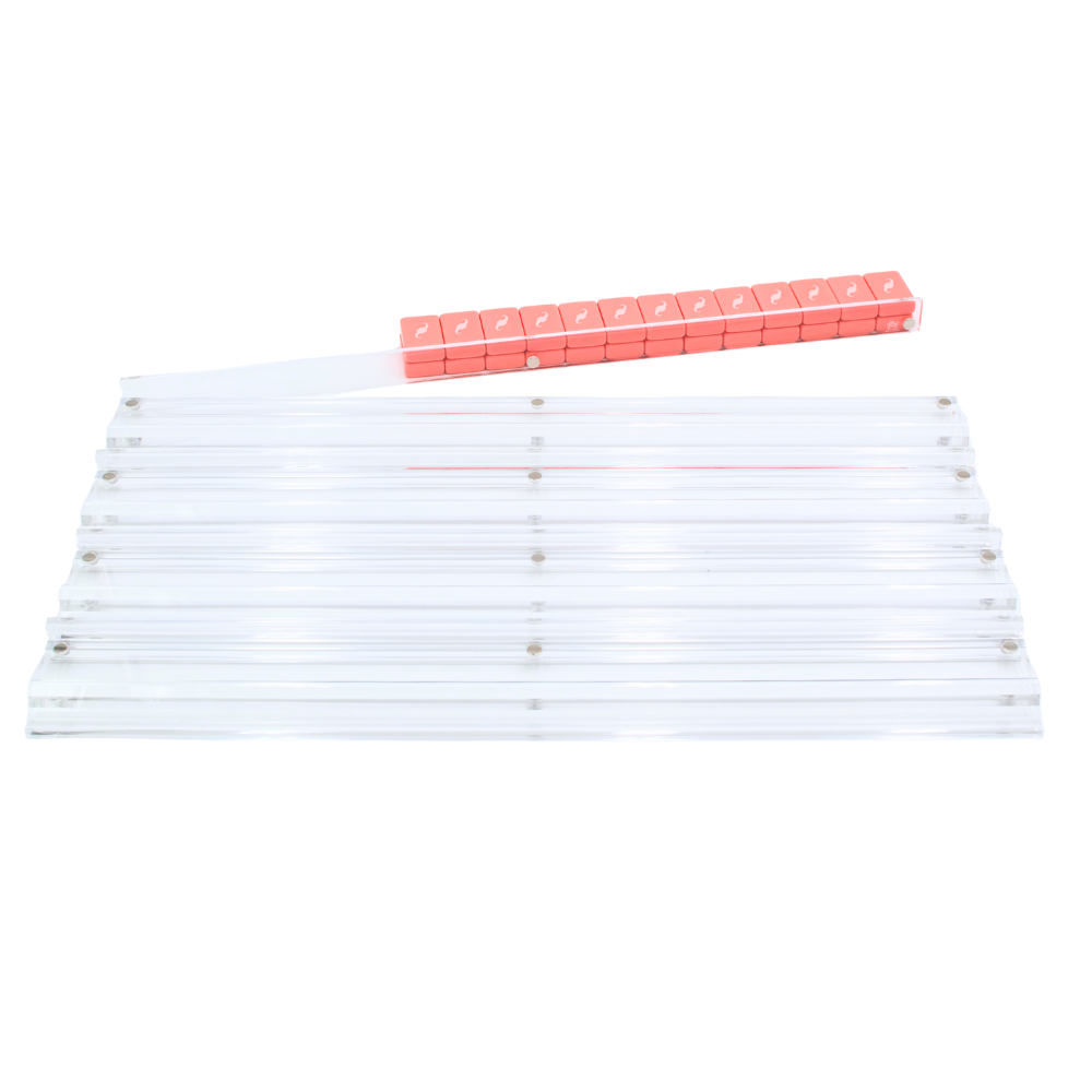 Acrylic Mahjong Racks with Magnetic Pushers | Clear