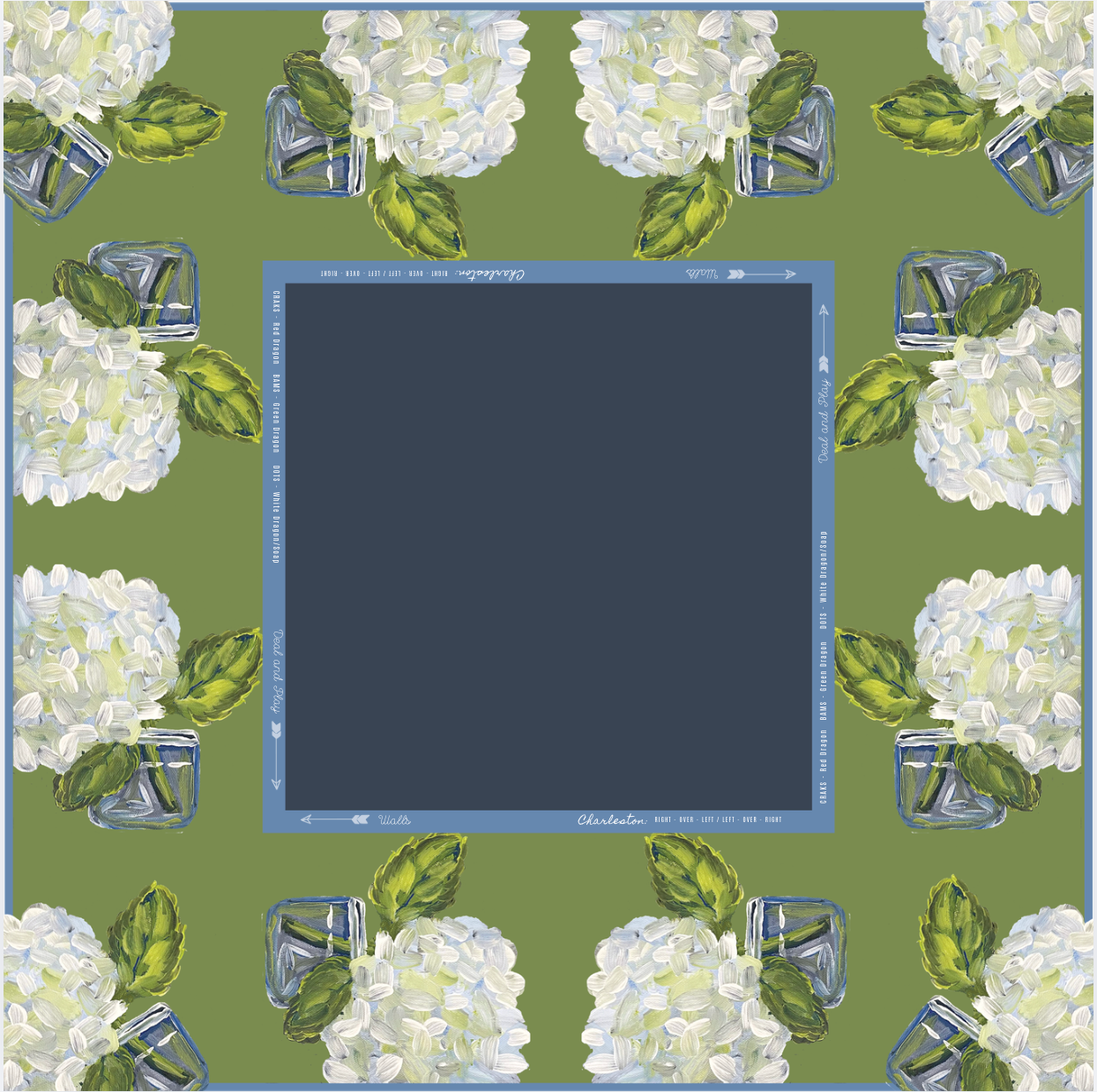 Mahjong Mat | Garden Fresh Hydrangea