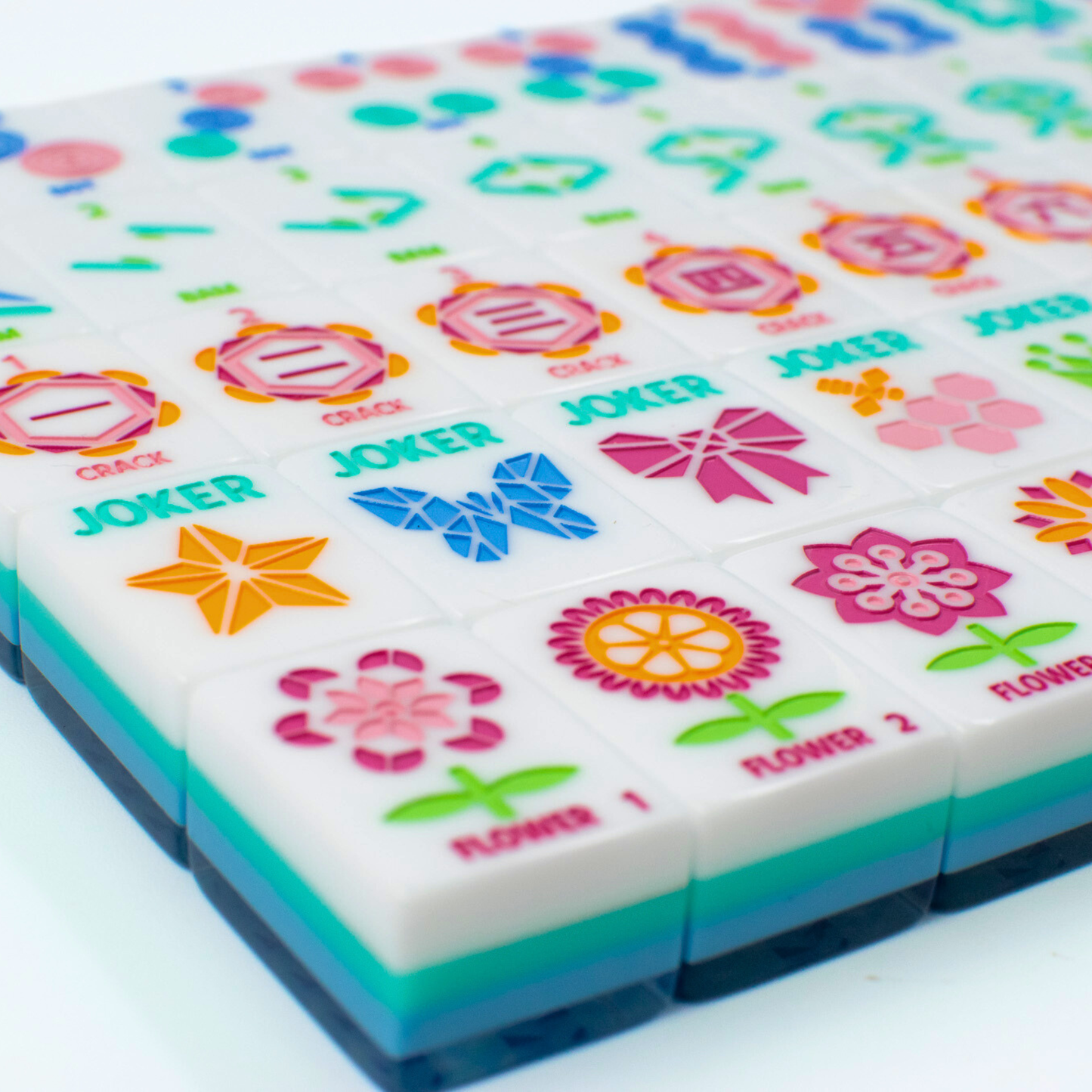Mahjong Tile Set | Crystal Prism Blue
