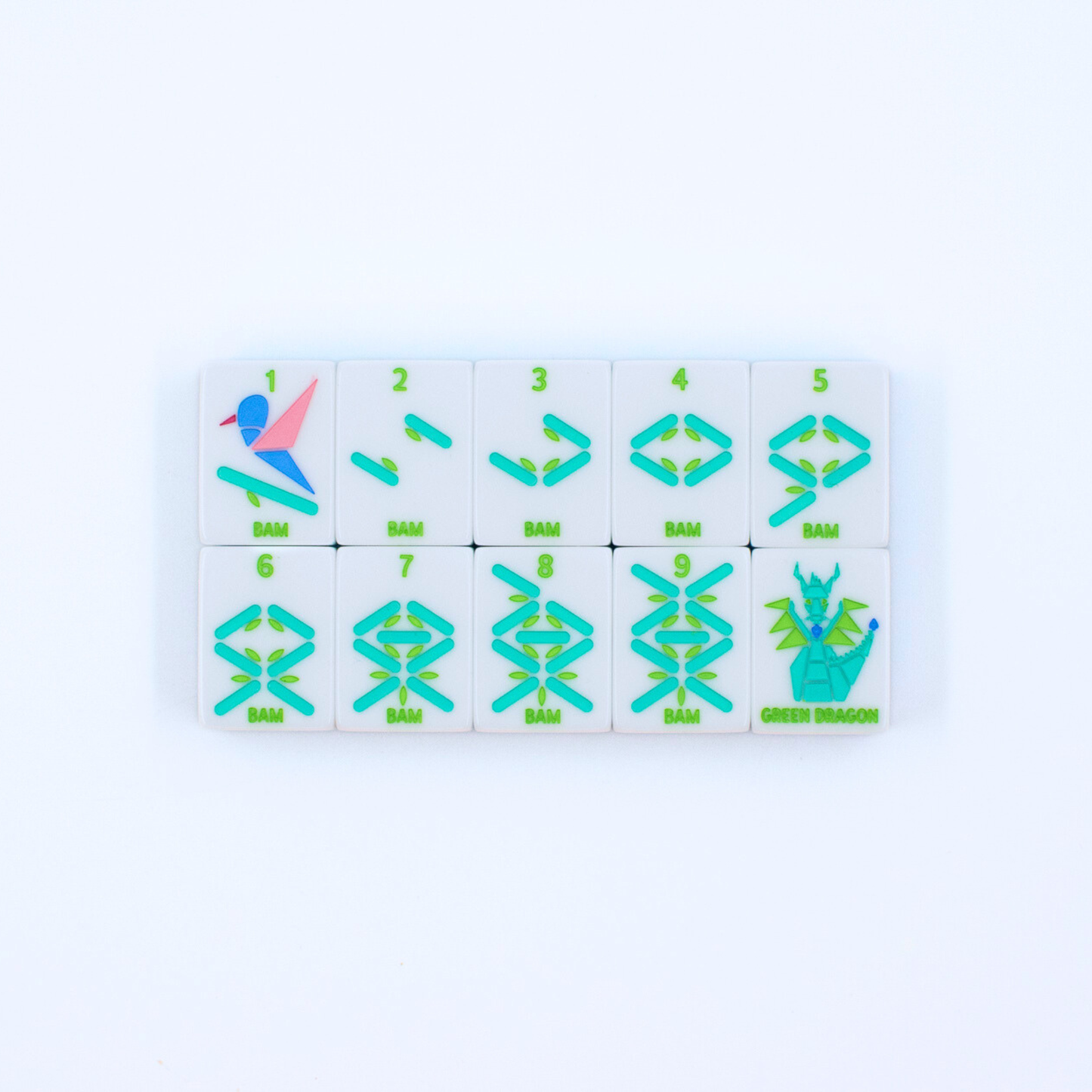 Mahjong Tile Set | Crystal Prism Blue