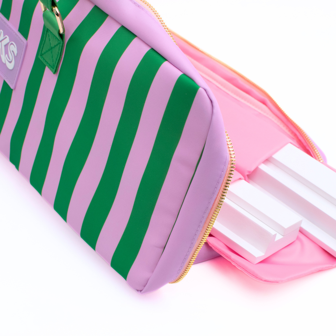 Mahjong Rack Bag  |  Stripes- Pink & Red Rack Bag