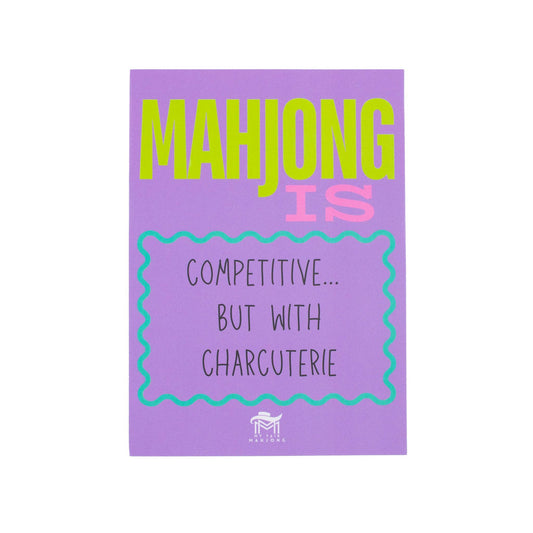 MAHJONG SHUFFLE CARD  |  Mahjong Is Series  |  Sized to Store with League Cards: Purple- Competitive with Charcuterie