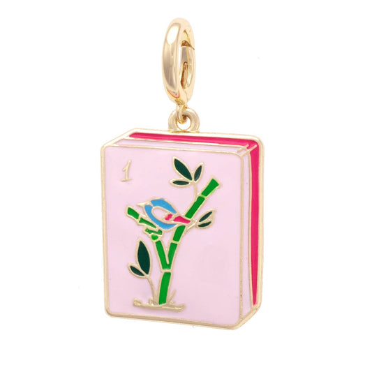 Mahjong Pendant Charm | Light Pink Tile